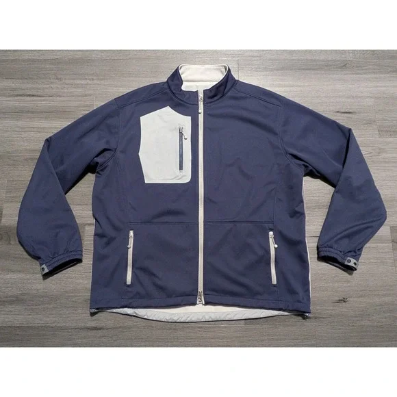 Peter Millar Men's Navy Blue Galeforce Performance Full Zip Jacket Size 2XL - Picture 1 of 8